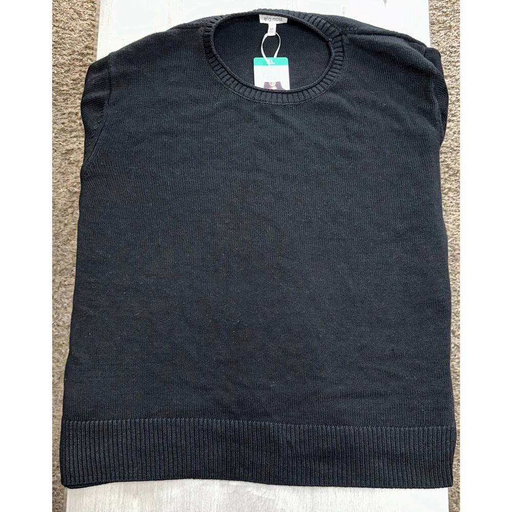 Ella Moss Women's Sweater Pullover Cozy Knit Black XLARGE NWT